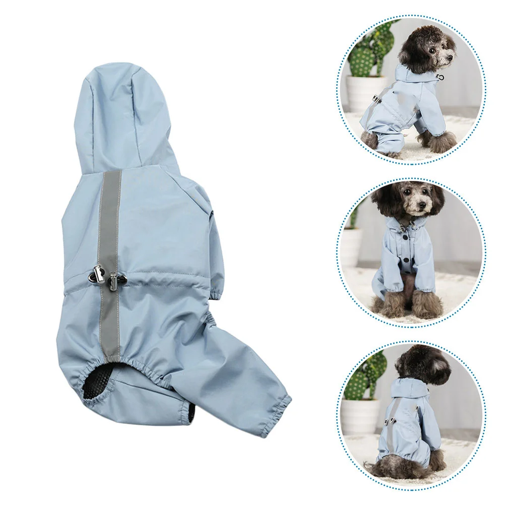 

1pc Dog Raincoat Waterproof Reflective Pet Rainwear Adjustable For Small Dogs Cats Outdoor Use Puppy Rain Slicker Pet Supply