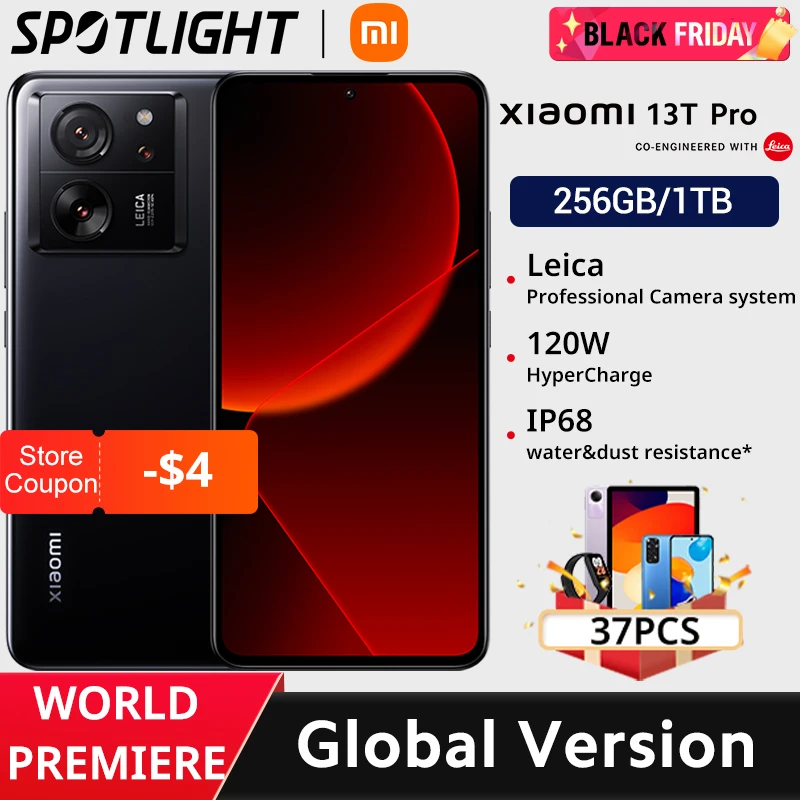 [World Premiere] Global Version Xiaomi 13T Pro 5G 12GB 256GB 50MP Leica Camera 144Hz AMOLED Display 5000mAh Battery IP68