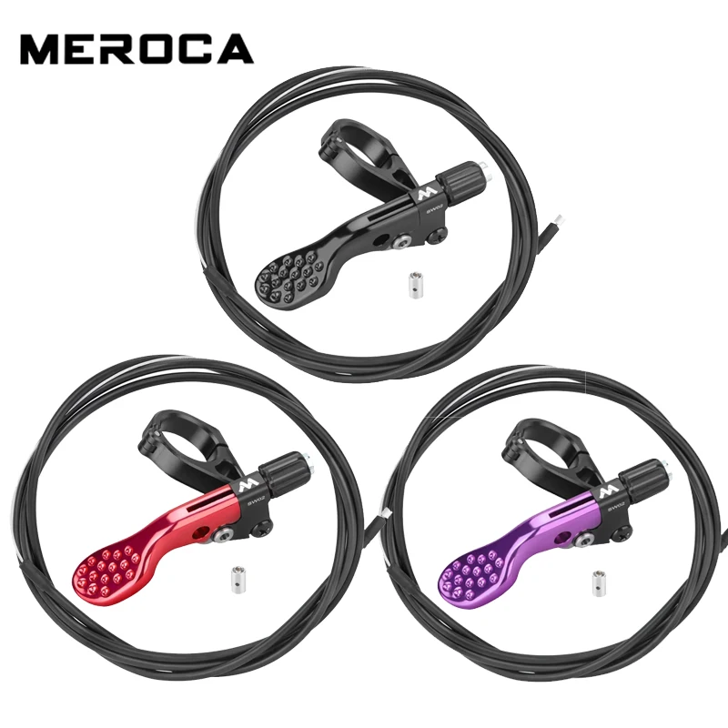 MEROCA Bike Seatpost Lift Switch Aluminum Alloy with Cable for 22.2 Handlebar Bike Lift Seatpost Controller Bicycle Accessories