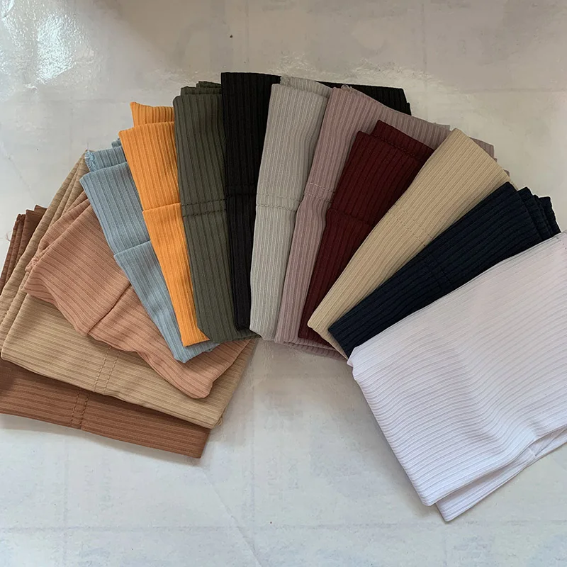 

2022, модный платок-тюрбан, шапки для мусульманских женщин, эластичный хиджаб, тюрбан, женский ребристый трикотаж под шарфы, повязка на голову, капот