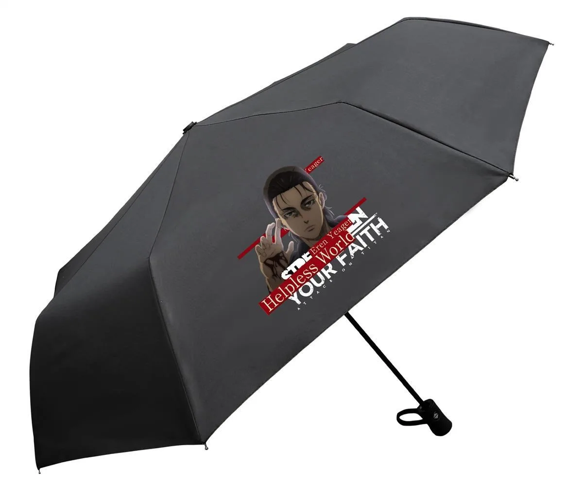 

Атака титанов,Черно-белый, Shingeki no kyojin, Attack On Titan, аниме, ветрозащитный, анти-УФ, автоматический компактный зонт от дождя для женщин и мужчин