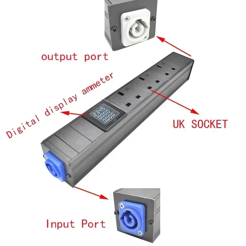 STRIDER RUI PDU power board NAC3MPA NAC3MPB Schuko Powerlink audio 3P aviation plug 2-8AC output UK socket digital display