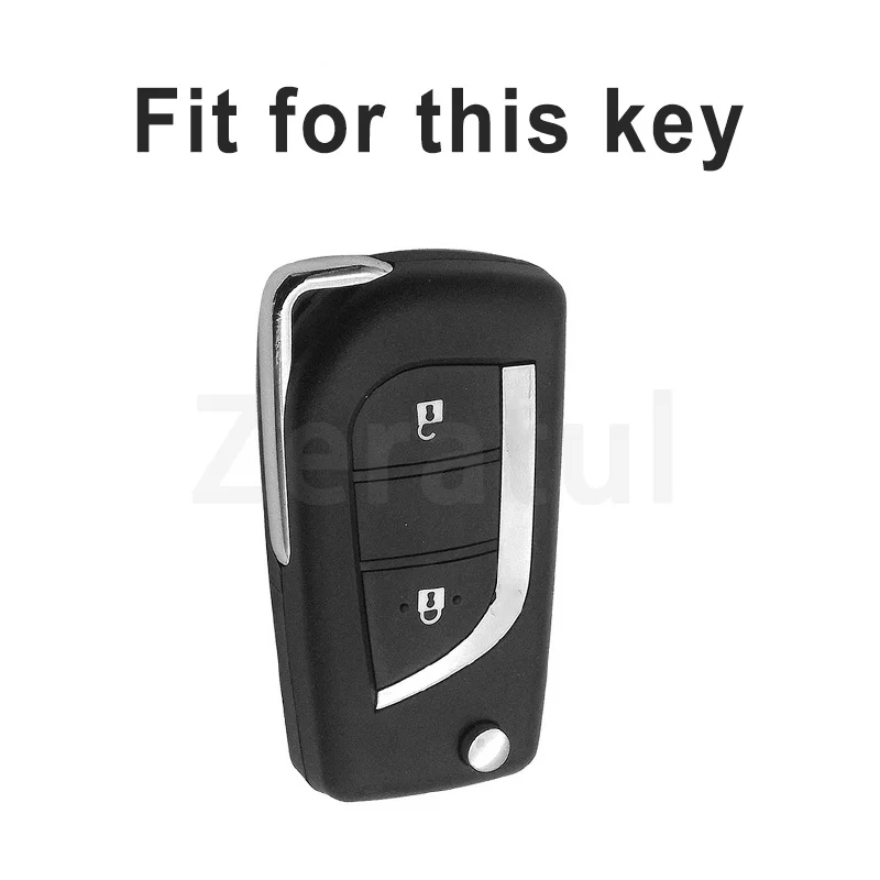 2 Buttons Soft TPU Car Key Case Cover Keyless for Toyota Hilux Corolla Avensis Prado Fortuner RAV4 CHR Shell Fob Accessories