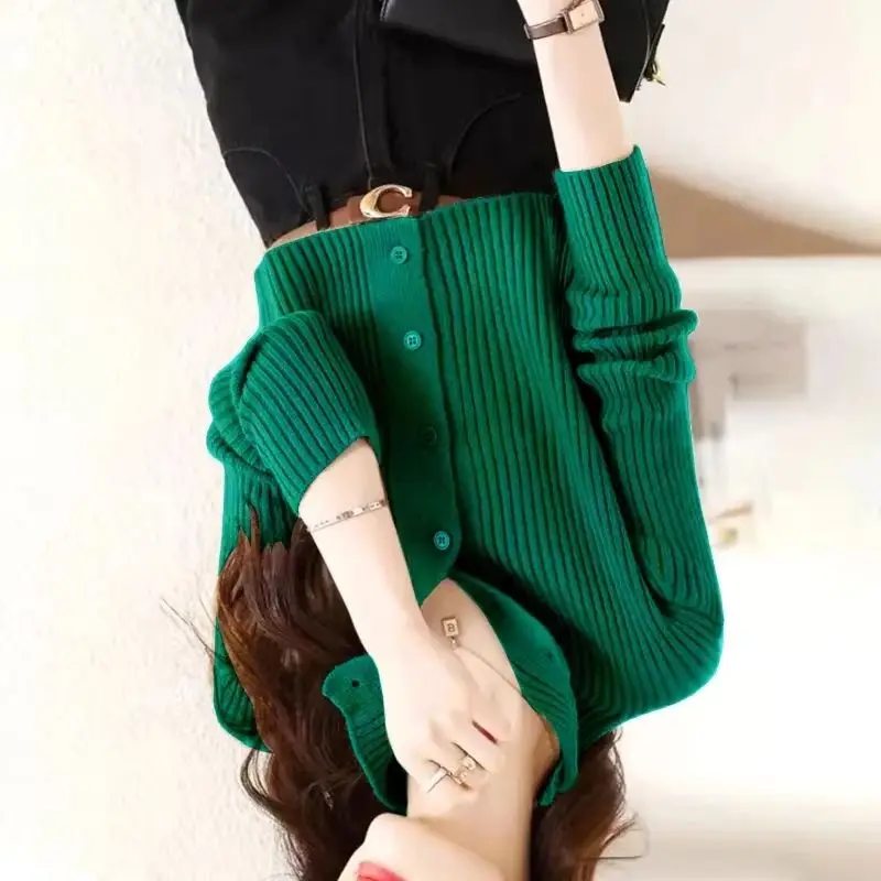 

Новая мода осень-зима свитер женская куртка с длинными рукавами свободный повседневный вязаный кардиган пальто женская верхняя одежда женские топы