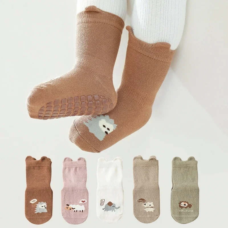 Baby Anti Slip Floor Socks Spring Autumn Cotton Kids Socks Cute Girls Cartoon Boys Infant Socks Children\'s Clothes Accessories