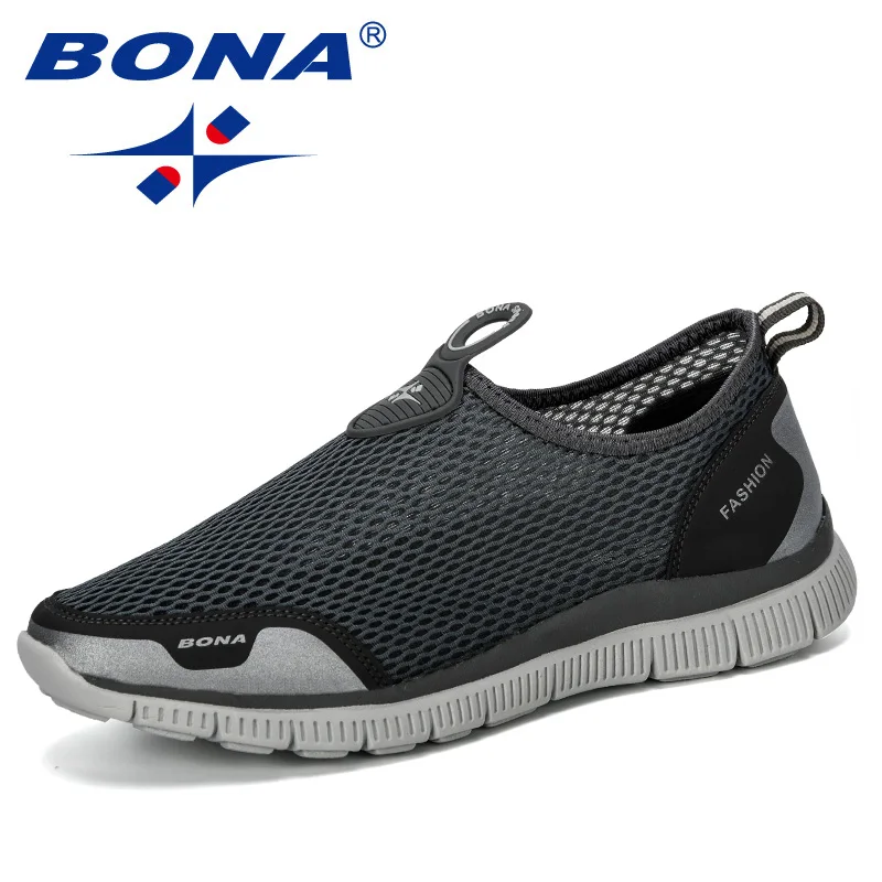 BONA Men Breathable Casual Shoes Krasovki Mocassin Basket Homme Comfortable Sneakers Shoes Chaussures Pour Hommes Mesh Shoe