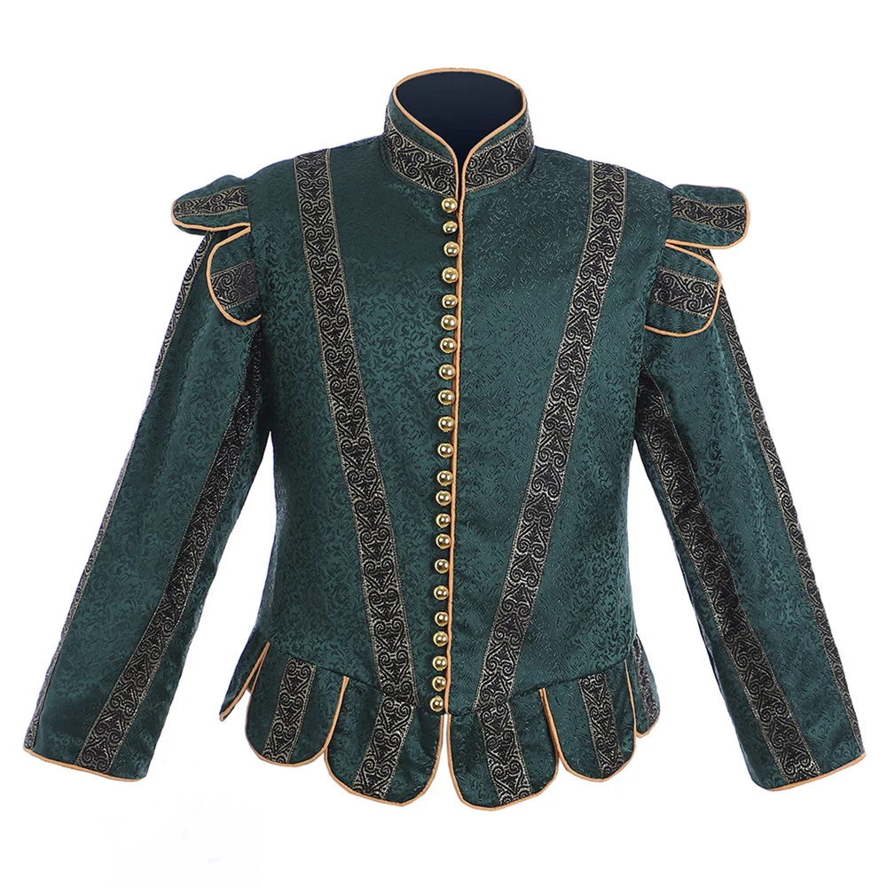 

Queen Elizabeth Tudor Cosplay Costume Medieval Renaissance Noble Gentleman Jacket King Henry Period Luxury Retro Coat