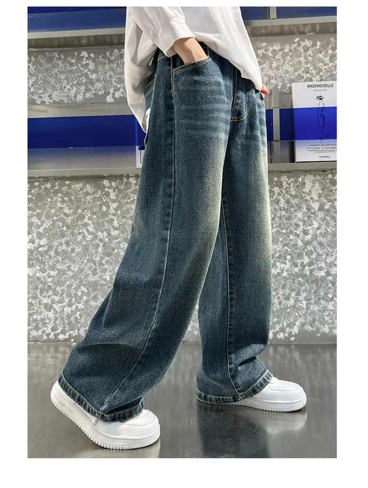 Street-Style Kinder-Jeans mit Bunten Prints für Teenager-Mädchen, Modische Hip-Hop-Tanz-Jeans, Trendige Hiphop-Denim-Hosen für Kinder – Detail 4