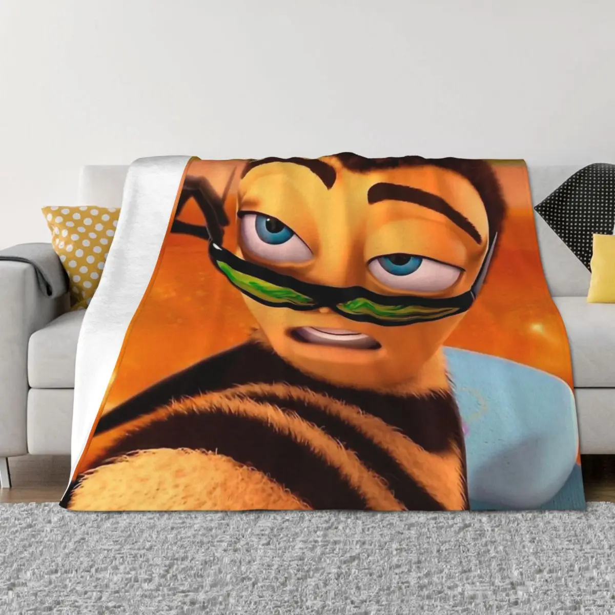 

Barry Benson Bee Movie Meme Throw Blanket Polar Custom Stuffeds Sofas Blankets