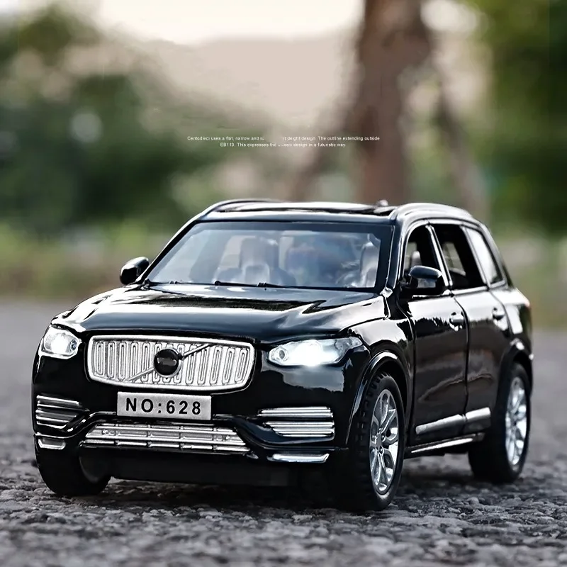 VOLVO XC90 SUV modelo de coche de aleación, vehículos de juguete de Metal fundidos a presión, simulación de luz de sonido, coleccionables, coches