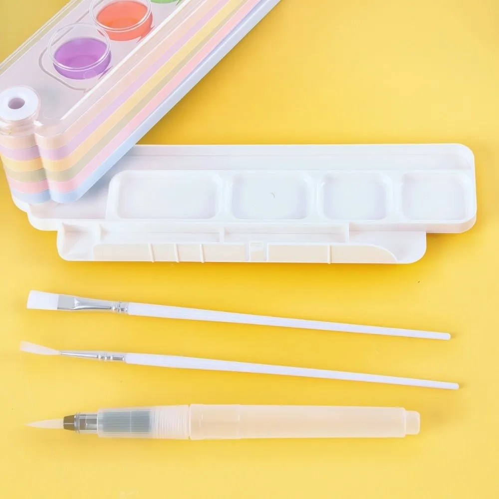 Foldable Solid Watercolor Set Fan Shape with Water Brush Watercolor Pigment 12/18/24/36 Colors Fan Watercolor Paint Painting