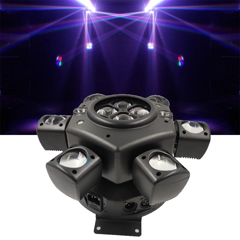 

Colorful RGBW 6 Arm Bee Eyes Laser LED Beam Strobe Moving Head Light By DMX Control for Disco Dj Stage Party