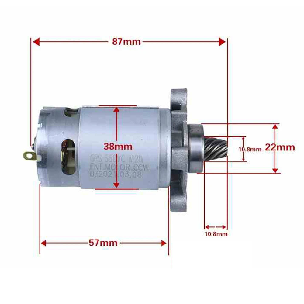 8 Teeth Electric ​Rechargeable Reciprocating Saw Motor 550 Type DC 21V Motor Handheld Cutting Lithium Electric Saw Motor