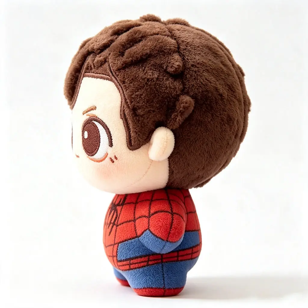 Cute Cartoon Superhero Style Plush Doll Removable Mask Head Cover Soft Stuffed Figure Collectible Toy Desktop Ornament