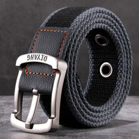 Tactical Belt Men Canvas Belts for Jeans Male Casual Metal Pin Detachable Buckle Straps Plus Long Size -125CM