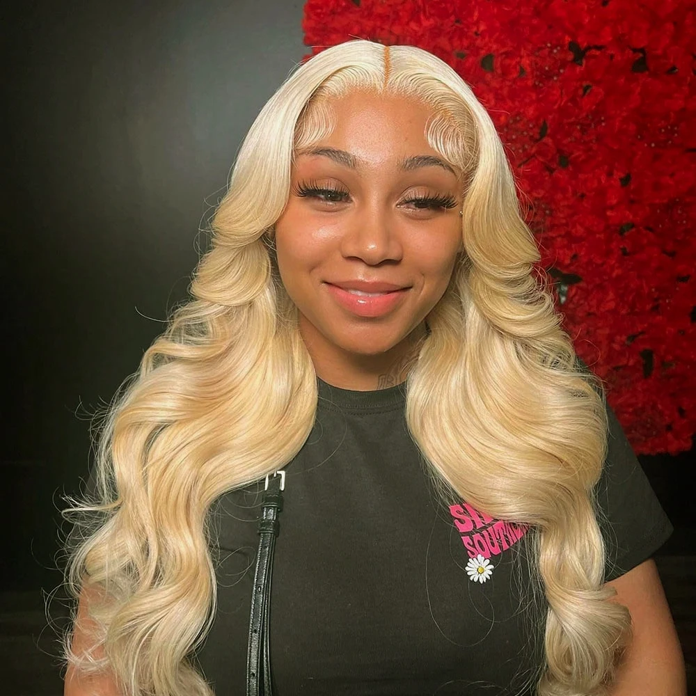 

Blonde HD Lace Front Wigs Human Hair 250 Density Body Wave Lace Front Wig 30 Inch 613 Colored Blonde Wigs Human Hair Pre Plucked