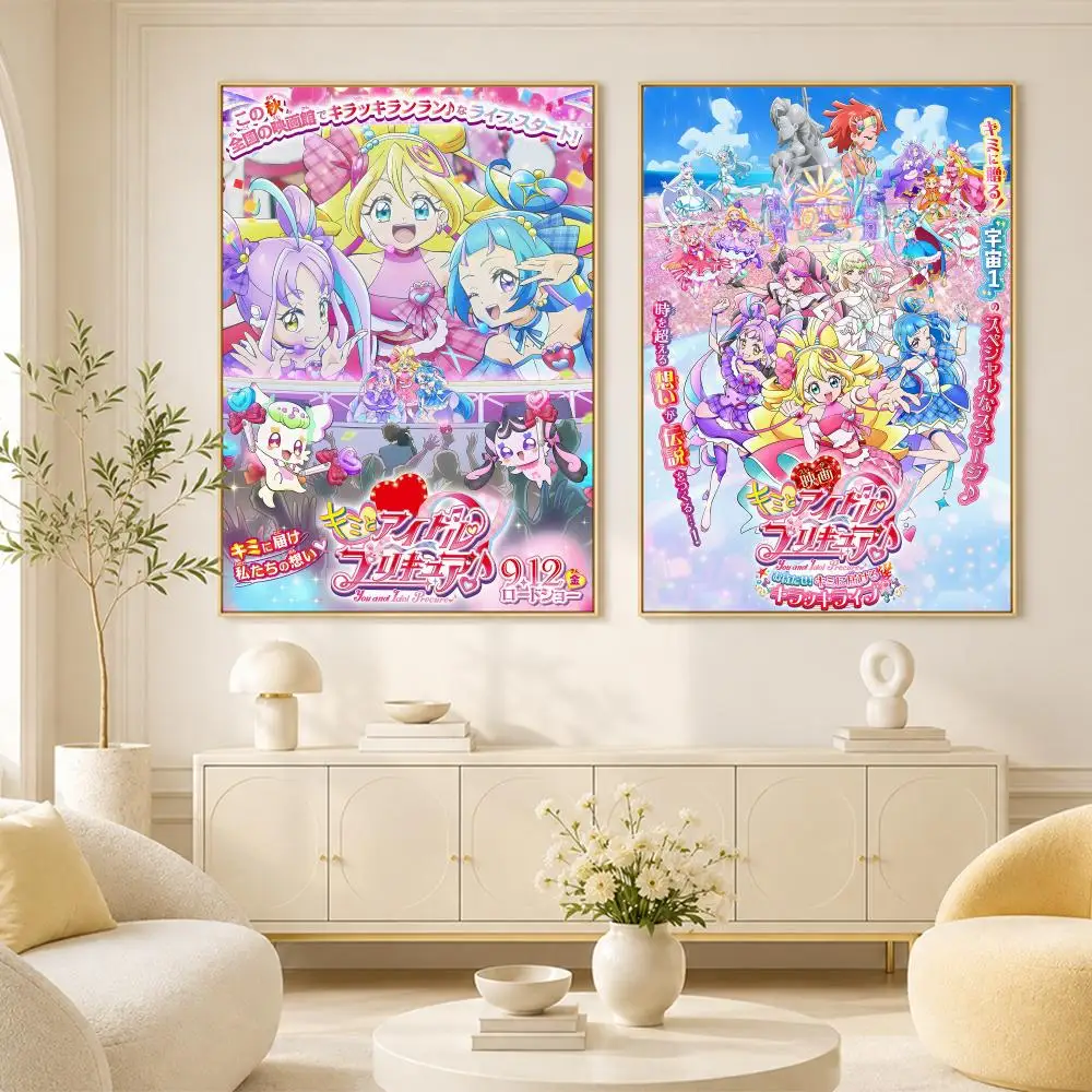 Shojo Anime You and Idol Pretty Cure Poster Room Home Decoration Interior Wall Art Printing Garage Posters Gift