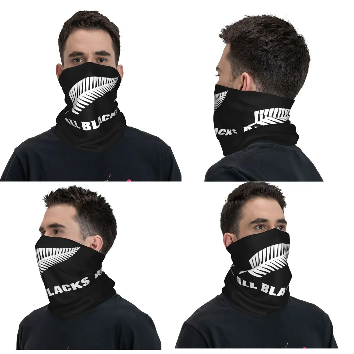 All Blacks Rugby Hat Autumn Winter Bandana Neck Cover Printed Magic Scarf Warm Headband Riding For Men Women Adult Winter