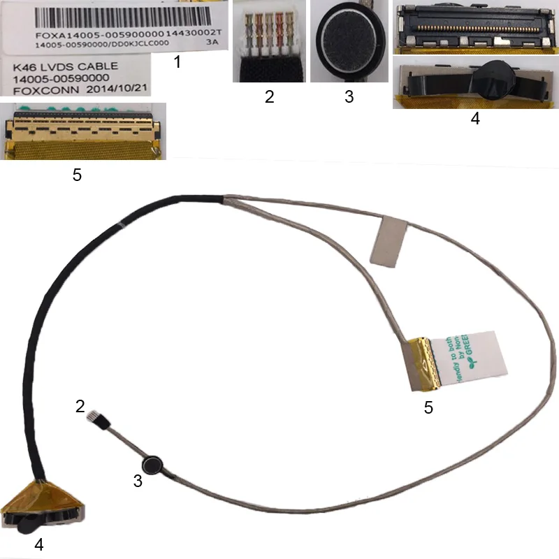 

New Laptop Cable For ASUS S46C K46CA K46CB K46CM S46E S46C K46 PN:DD0KJCLC000-00590000 14005-14005 00590100