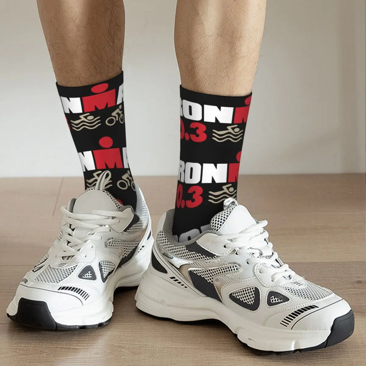 Triathlon Swimming Cycling Running Design Socks Merch for Unisex Cozy Sock