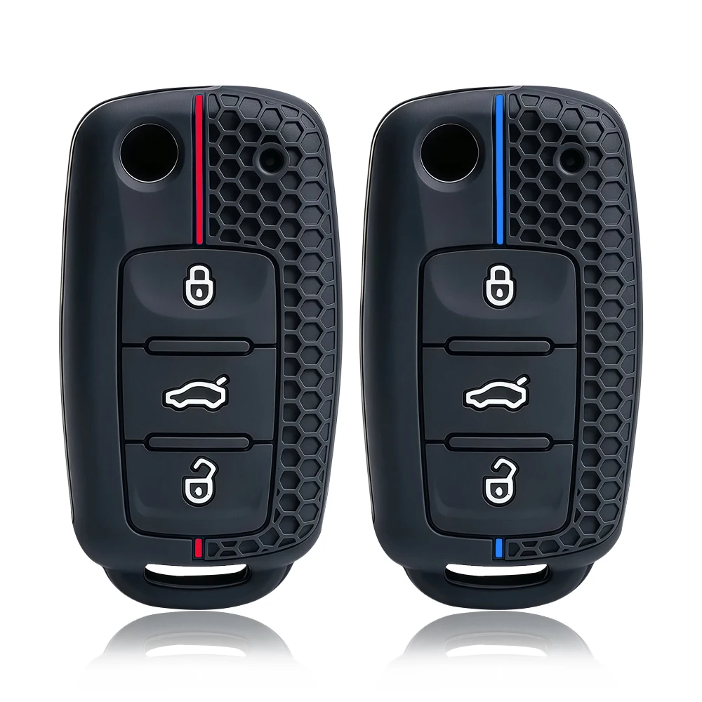 Keychain Protect For VW Passat Jetta Golf 6 7 Polo Caravelle For Skoda Octavia A5 Fabia Seat Arona Ateca Silicone Car Key Case