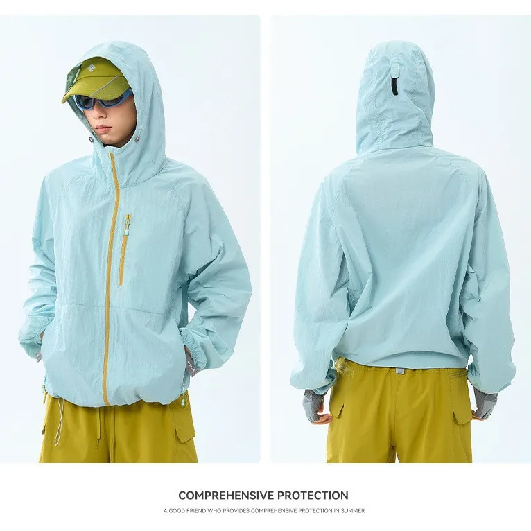 

New Summer Outdoor Leisure Sun Protection Clothes for Men and Women Thin UPF50 + UV Light and Thin Hooded Sun Protection Clothes