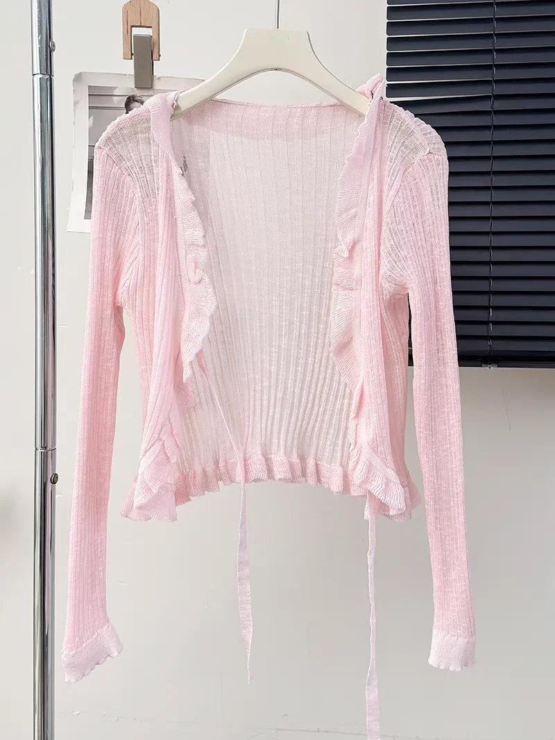 Knit Cardigan Summer Women Short Sweaters Coats Female Knitted Thin Cardigans Outwear for Woman