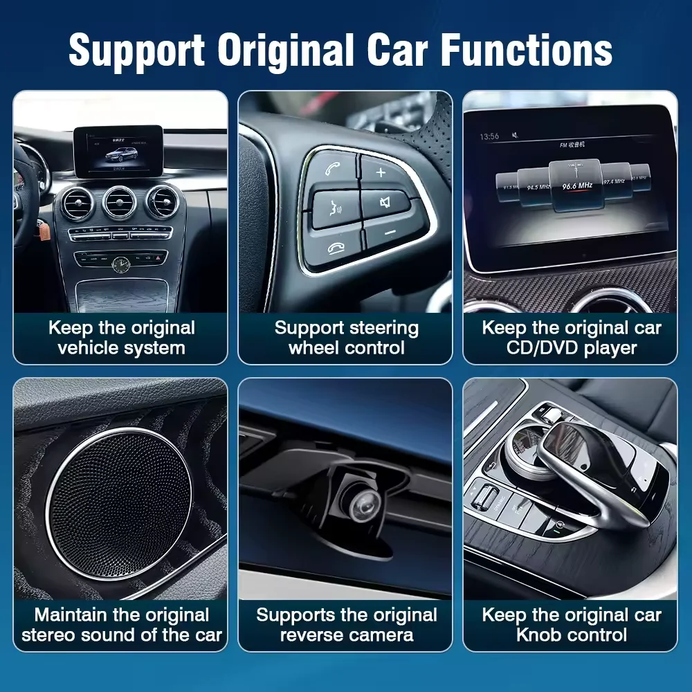 12.3 "2K CarPlay اللاسلكي أندوريد السيارات لبنز C الفئة 2011-2018 W204 W205 S205 C204 راديو شاشة السيارة الوسائط المتعددة الملاحة لتحديد المواقع #4