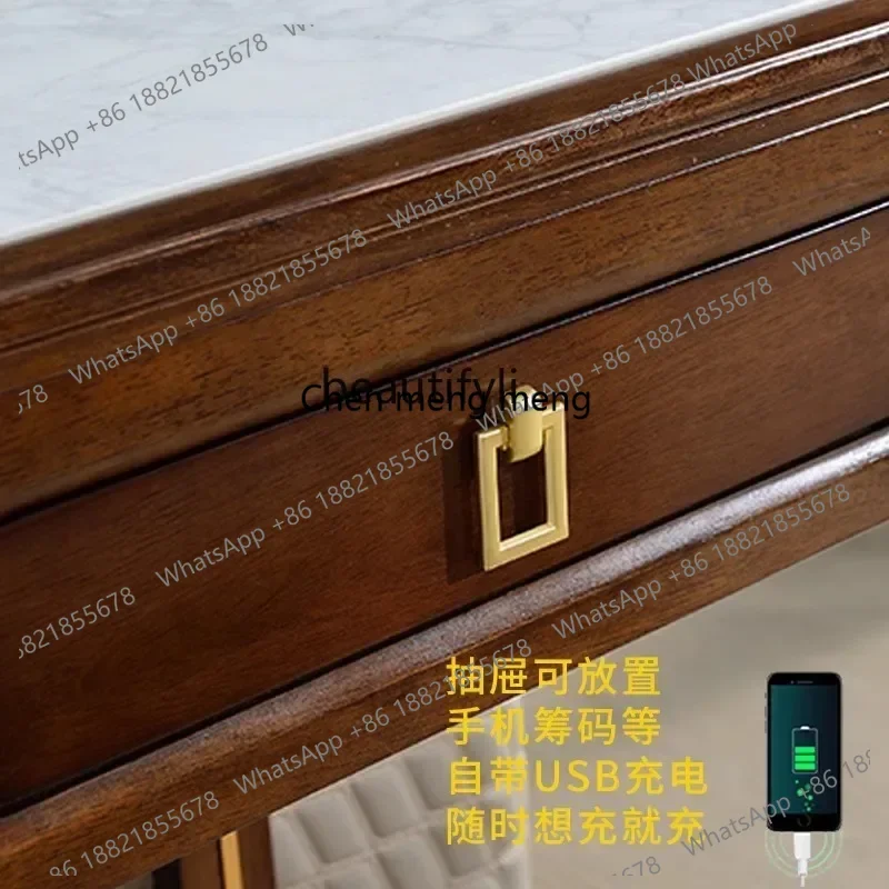 LHY26 ssNew Chinese solid wood automatic household rock slab mahjong table dining table dual-purpose integrated multi-function