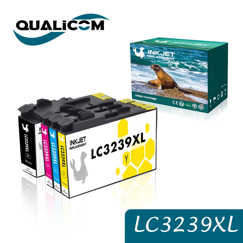 qualicom lc3239xl lc3237xl conjunto 4psc cartucho de tinta compativel para o irmao hlj6000dw hlj6100dw mfcj5945dw mfc j6945dw mfcj6947dw 01