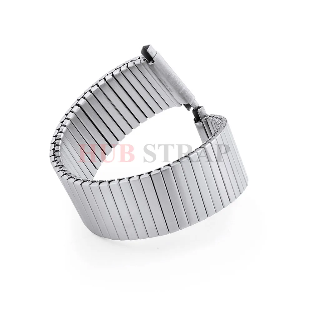 X/M/L/XL تمتد الفولاذ المقاوم للصدأ حزام (استيك) ساعة المعادن التوسع حزام مطاط 18-22 مللي متر العالمي الرجال النساء حزام استبدال سوار