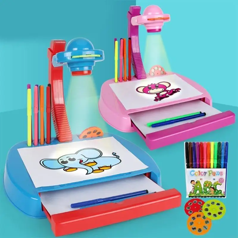 H55B Art ก่อนวัยเรียนการเรียนรู้อนุบาล Puzzle Plastic Plastic Drawing Board พร้อมลิ้นชักหลายสีของเล่นการศึกษาก่อน