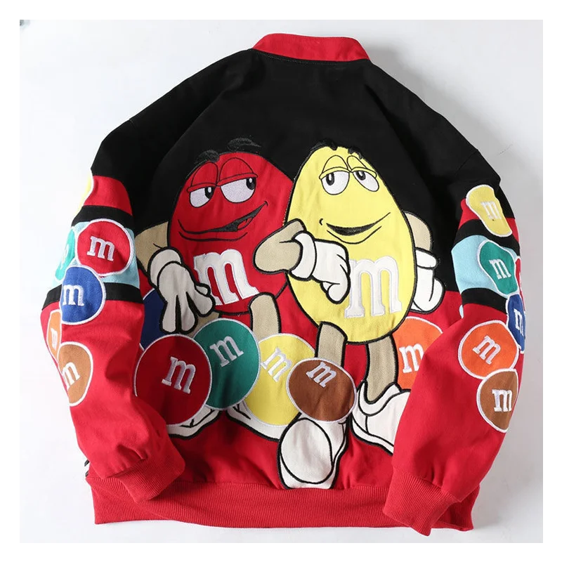 Bomber Letter M Embroidery Jacket Women Racing Motorcycle Punk University Baseball Jackets Loose Autumn Winter Hip Hop Coat 2023