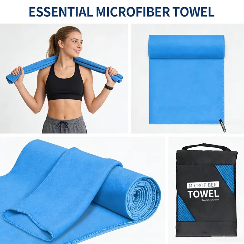 Home towel Microfiber Quick-Dry Lightweight Sandproof Towel  Portable Compact for Swim Yoga Gym Beach Travel Sports Supplies