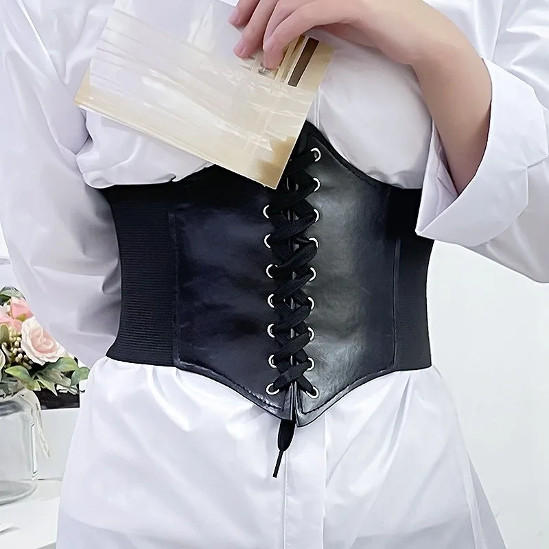 Cintura elastica da donna europea e americana, decorazione versatile estiva con abito, giacca da abito, cintura larga, cintura,