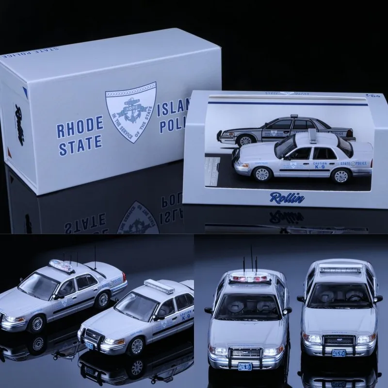Rollin 1/64 RISP K-9 Police Car Ford CV Diecast Car Model Alloy Simulation Collection Toy Gift For Boys#peetyeee