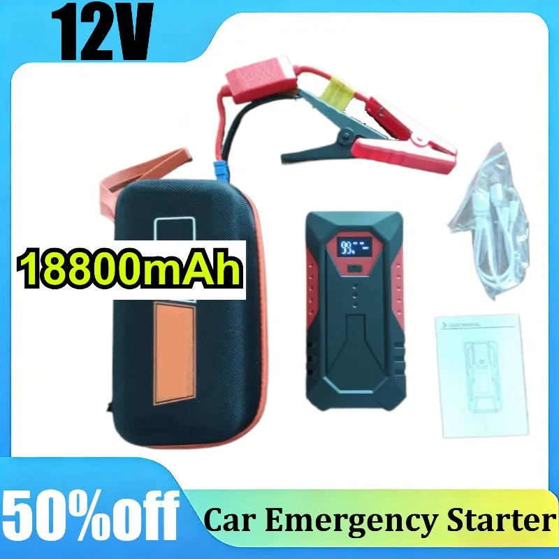 

Portable 12V Car Jump Starter 18800mAh Power Bank Emergency Battery Booster Charger for Petrol Diesel Vehicles