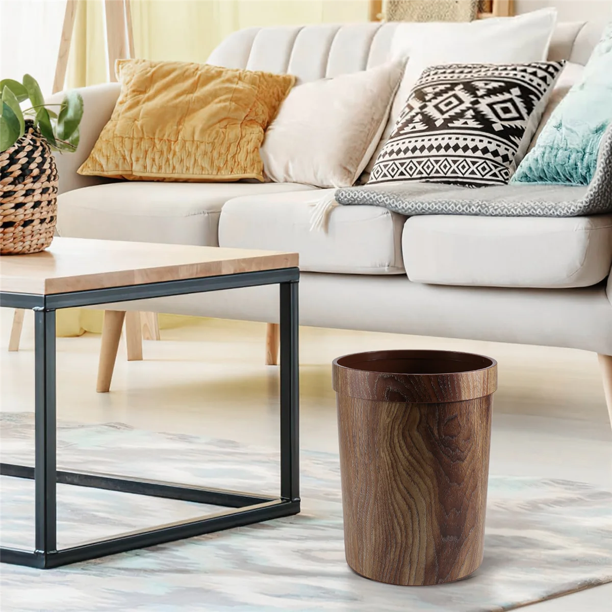 Ретро креативный мусорный бак с древесным зерном, бытовой, гостиной, кухни, мусорный бак, хит продаж