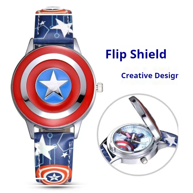 marvel-avengers-anime-cartoon-enthusiast-quartz-watch-flip-cover-timepiece-for-fans-of-animated-series-and-movies
