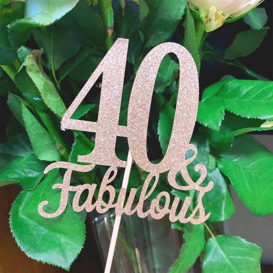 Confezione da 10 centrotavola favolosi e per il 40° compleanno su entrambi i lati per tavoli Numero 40 Centrotavola Bastoni Decorazione per la tavola per il 40° compleanno