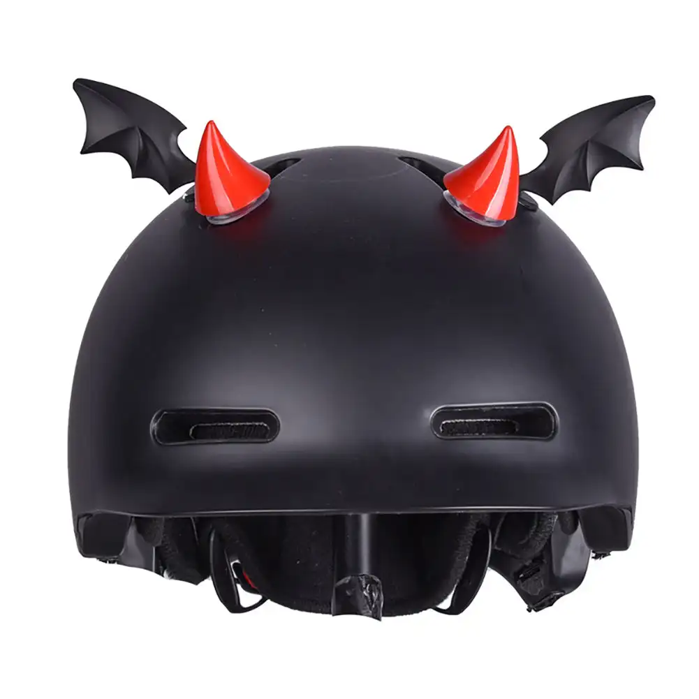 2Pcs Motorcycle Helmet Decoration Rubber Devil Horn Wings with Suction Cups Helmet Decor for Motorbike Headwear Accessories