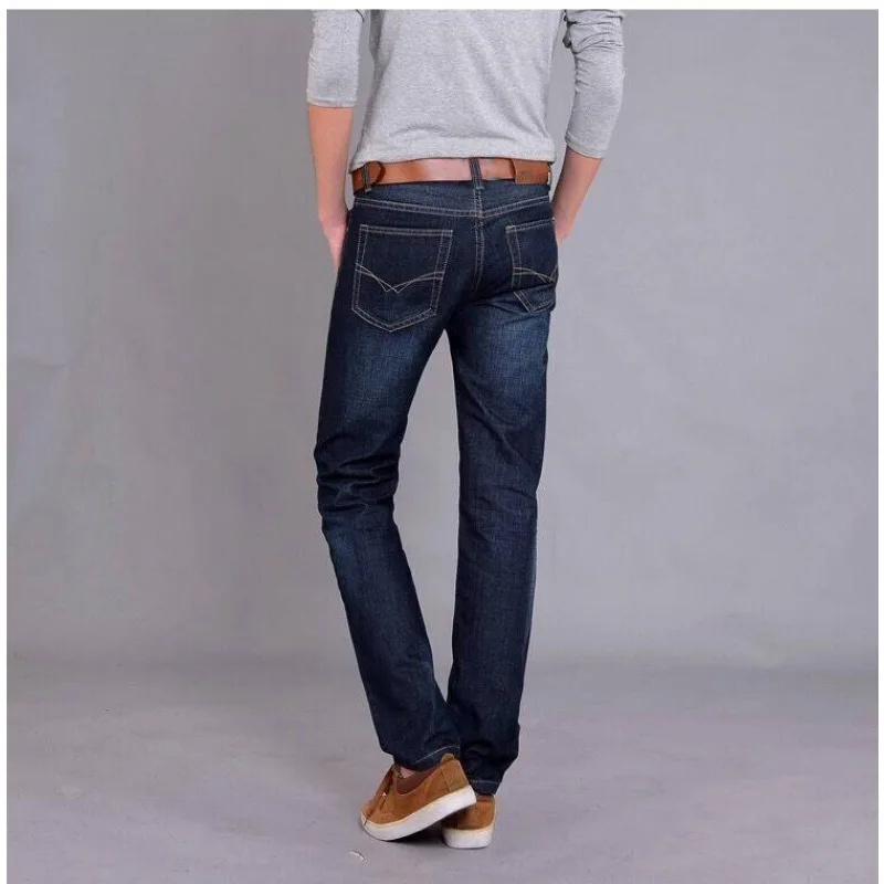 Calça jeans reta e solta masculina, jeans de verão, esticada, fina, cintura média, roupa casual, tamanho grande