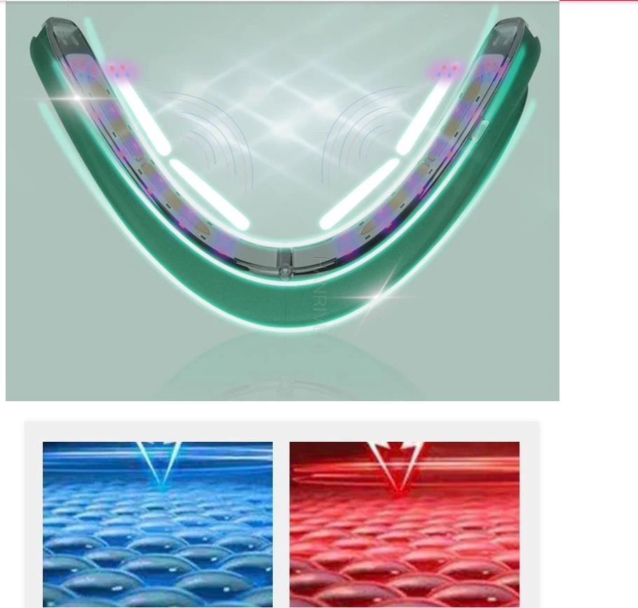 Terapia de luz fóton led v massageador facial levantamento facial emagrecimento duplo queixo redutor anti envelhecimento rugas cuidados com a pele beleza