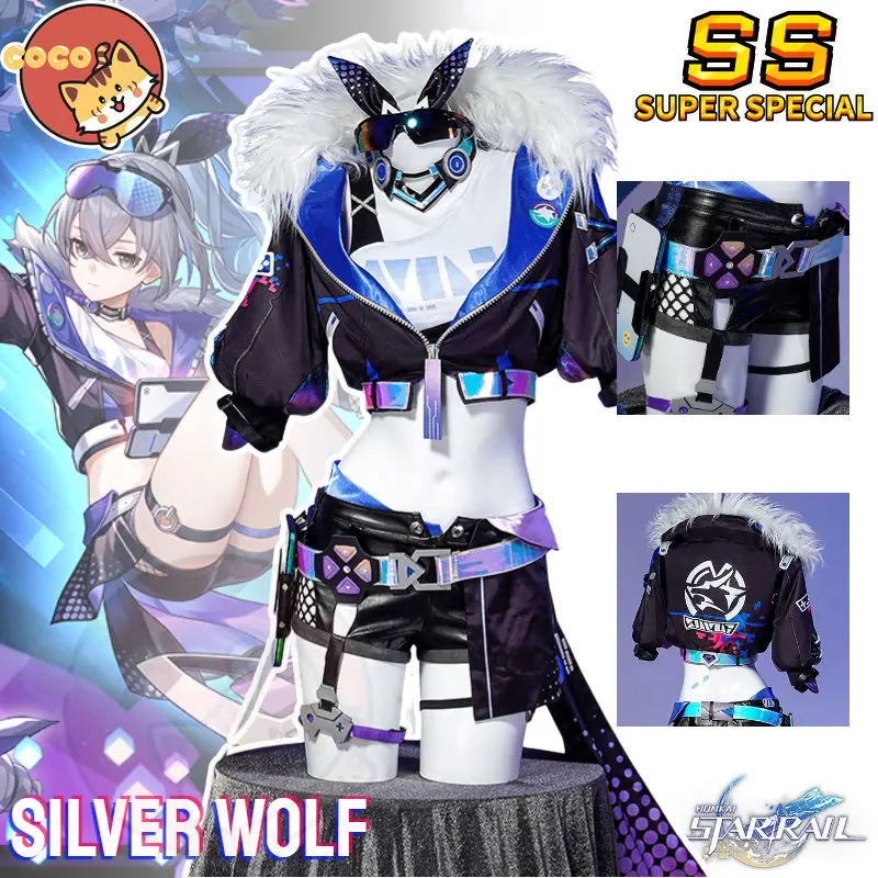 CoCos-SS Game Honkai Star Rail Silver Wolf Cosplay Costume Game Cos Street Hipster Everyday Girl Handsome Leisure Suit