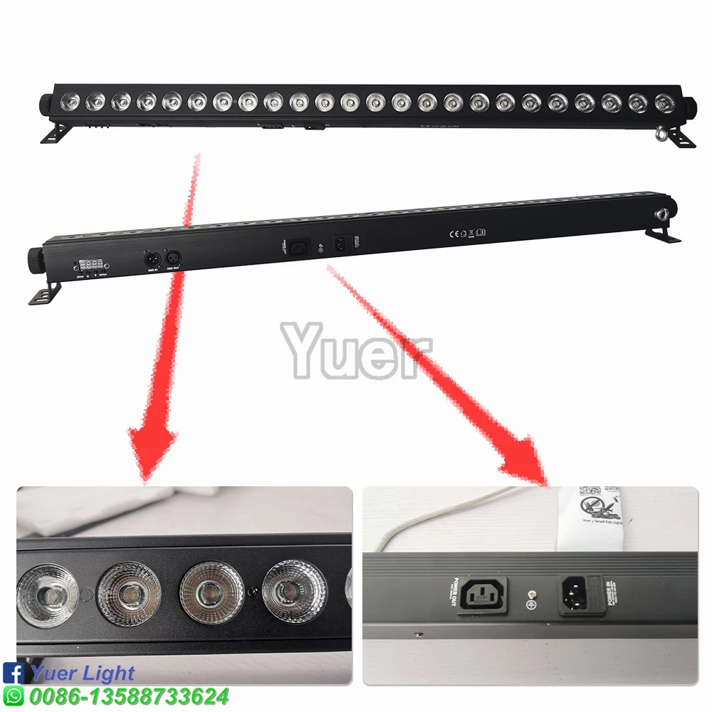 Imagem -04 - Envio Gratuito de 24x4w Led Wall Washer Luz Rgbw Led Barra Luz Dmx Indoor Led Inundação para Baixo Iluminação dj Disco Alta Qualidade Peças Lote o