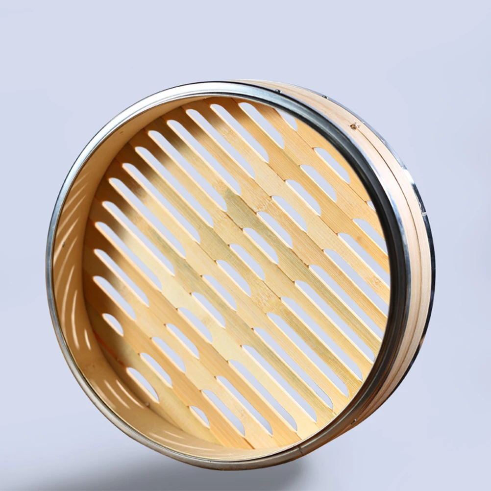 

18Cm Bamboo Steamer For Buns Dumplings Food Steam Non-Deformable Wear-Resistant Dense Flat Bottom Easy Clean Cookware