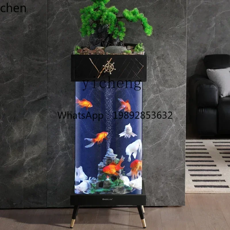 

LYY all-in-one machine fish tank acrylic water-free floor-to-ceiling household living room fish tank can be planted