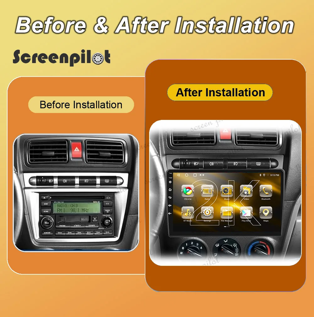 Android 16 Car Radio Stereo For Kia Picanto SA Morning 2004 2005 2006 2007 2K QLED Multimidia Player GPS Carplay Android Auto 5G