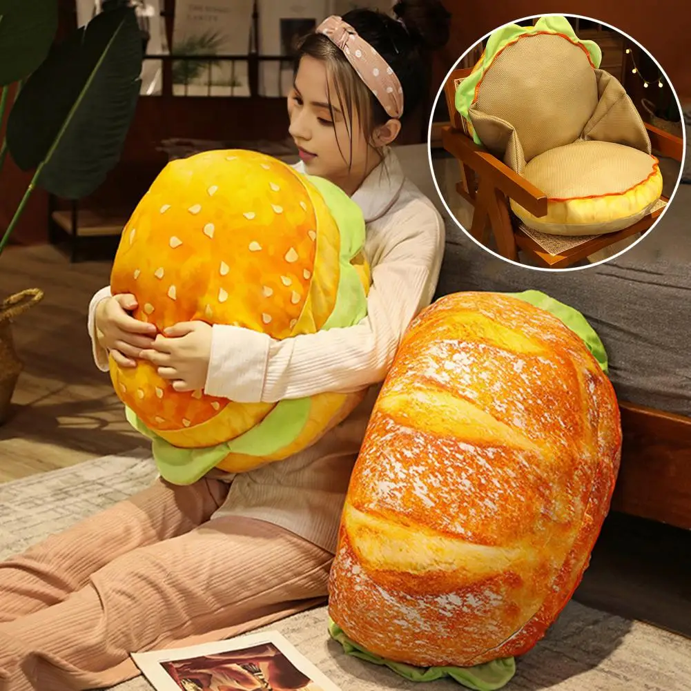 Burger Pillow Kids Favorite Plush Toy Cheeseburger Plush Pillow 3d Simulation Hamburger Stuffed Cushion for Kids Bedroom School