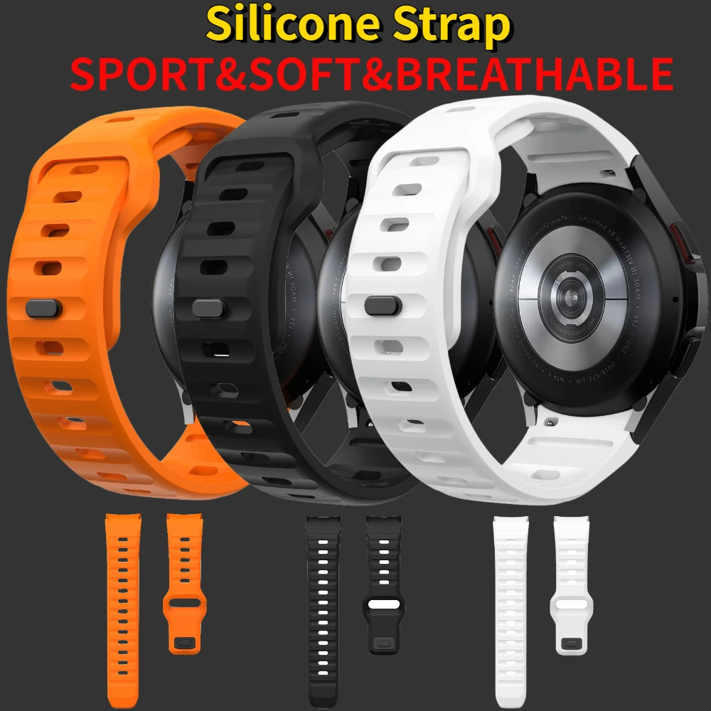 Sport Silicone Strap for Samsung Galaxy Watch FE/7/6/5/4 44mm 40mm Bracelet No Gap for Watch 6 4 Classic 47mm 43mm 46mm Correa image 3